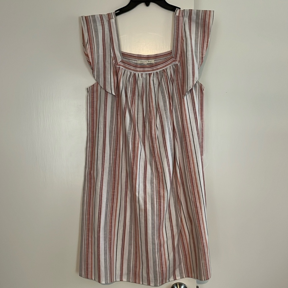 Cream stripped dress